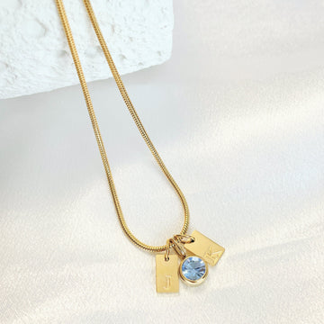 Initial & Birthstone Necklace