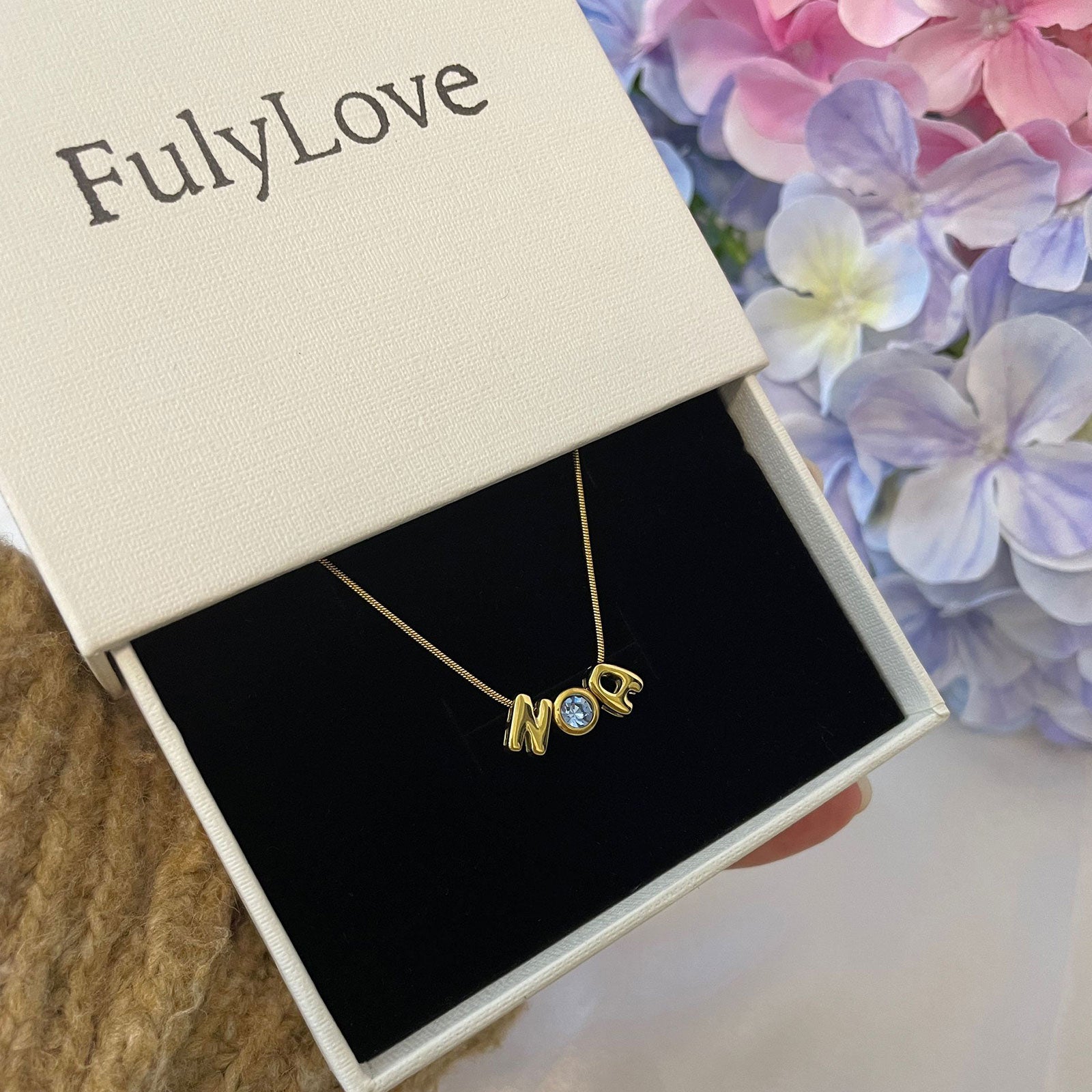 [韓国人気ジュエリー] nff gemstone bubble necklace Crystal Bubble Initial Necklace – Ellisonyoung.com