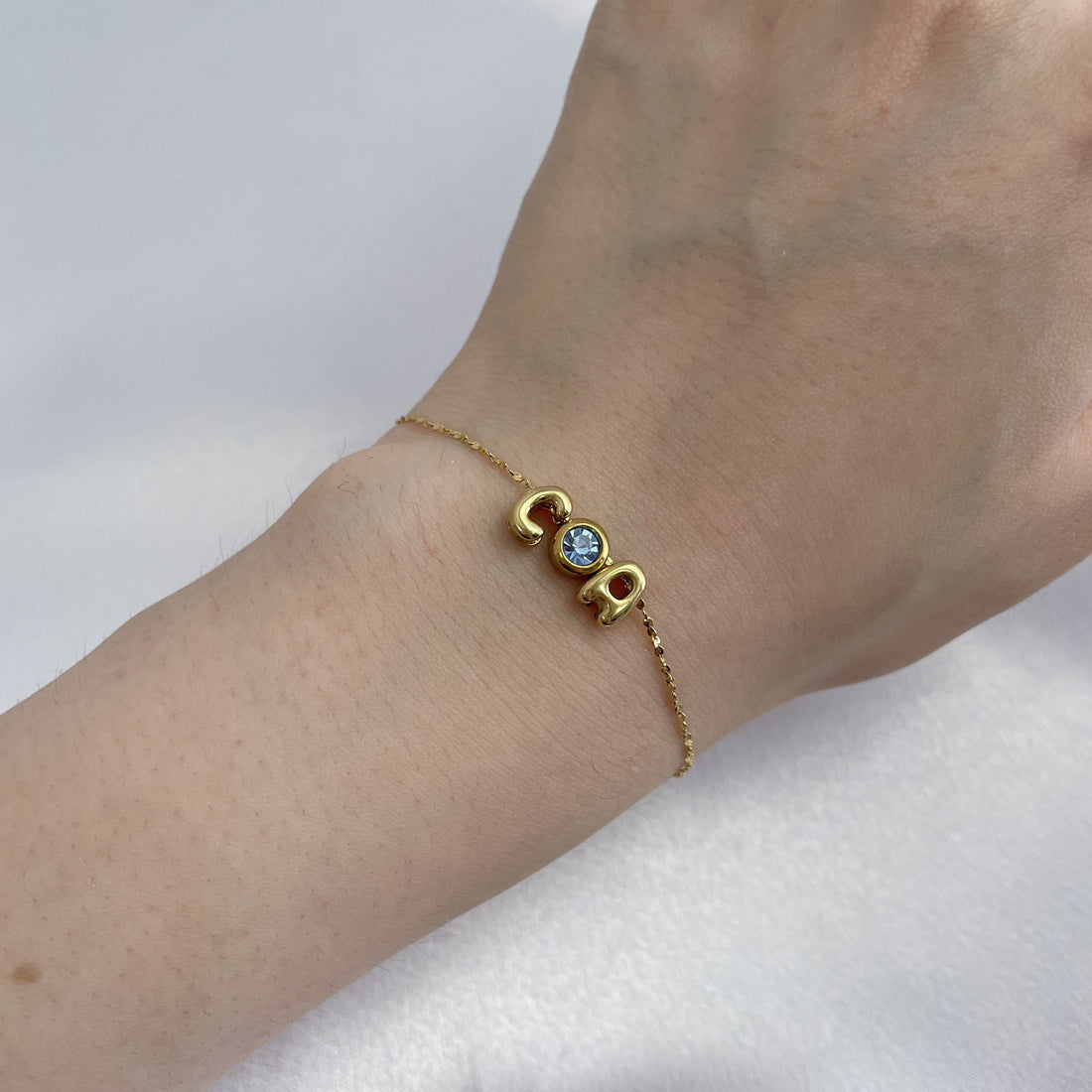 Couple Initials & Birthstone Bubble Bracelet