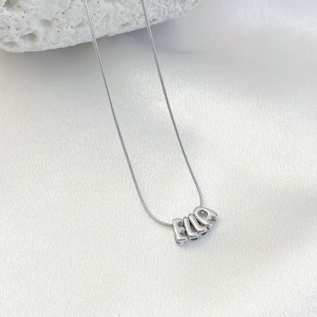 Dainty Bubble Letter Necklace
