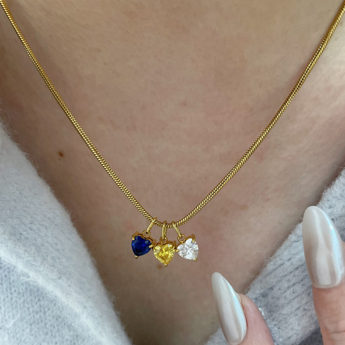 Dainty Heart Birthstone Necklace