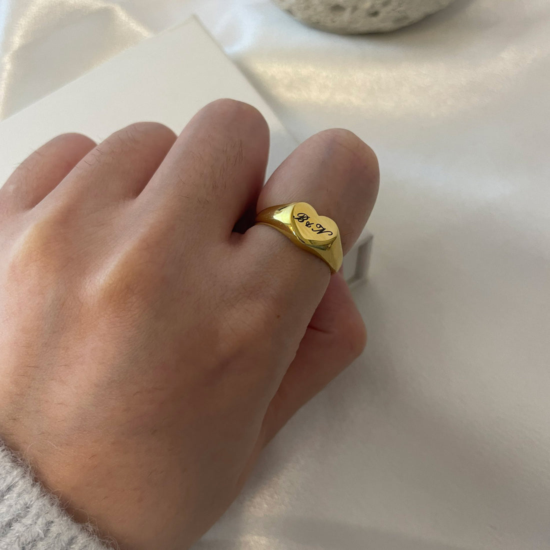 Heart Initial Love Ring