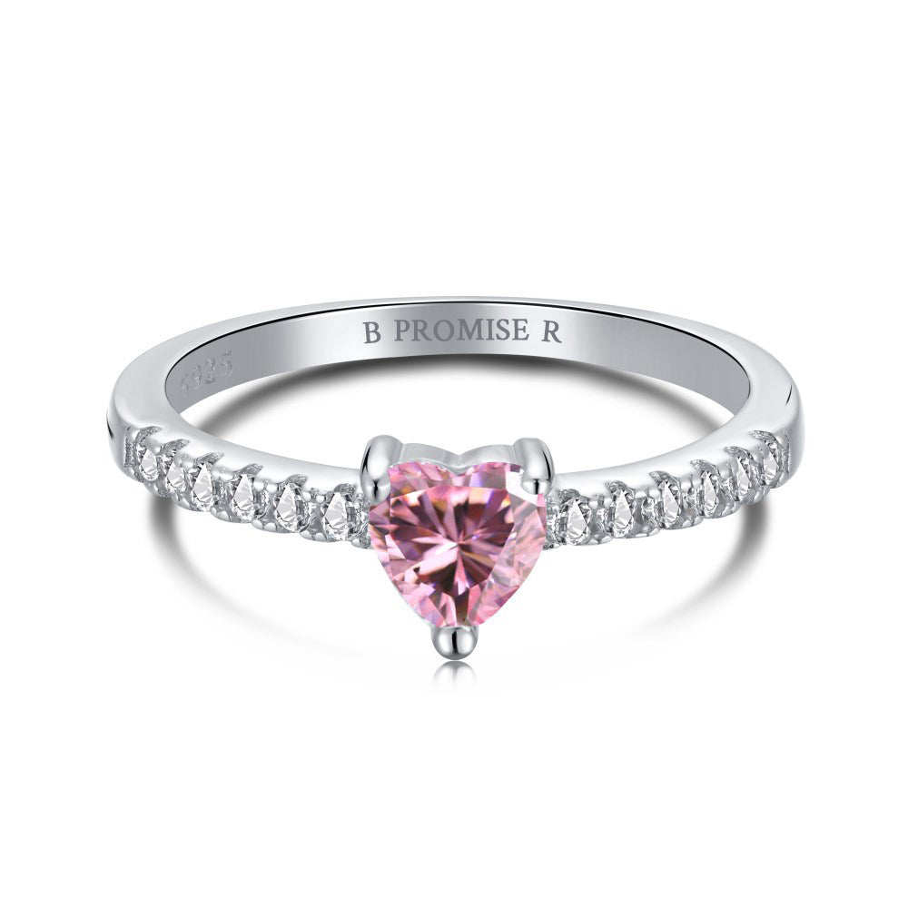 Personalized Heart Promise Ring with Hidden Engraving