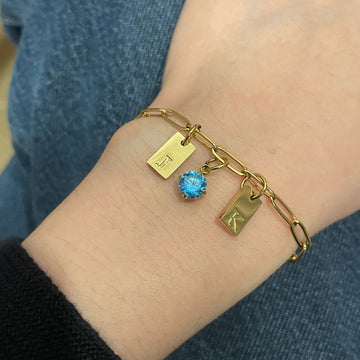 Initial & Birthstone Bracelet