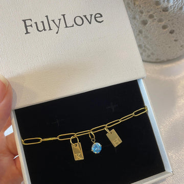 Initial & Birthstone Bracelet