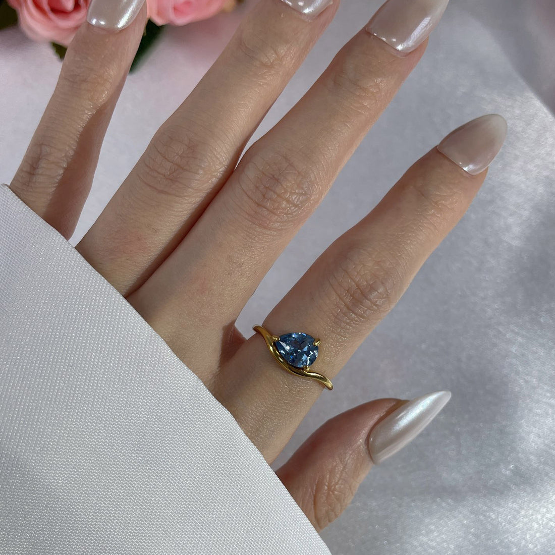 Teardrop Birthstone Ring