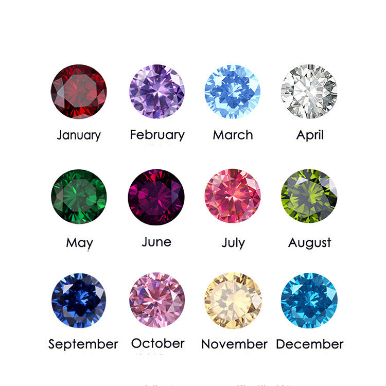 8mm Round Birthstone Charm