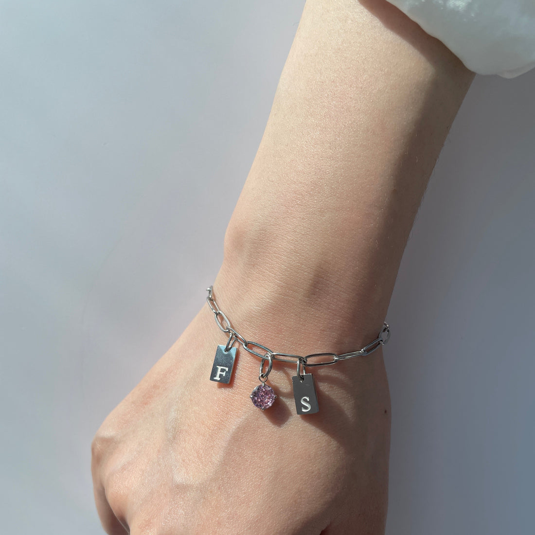Initial & Birthstone Bracelet