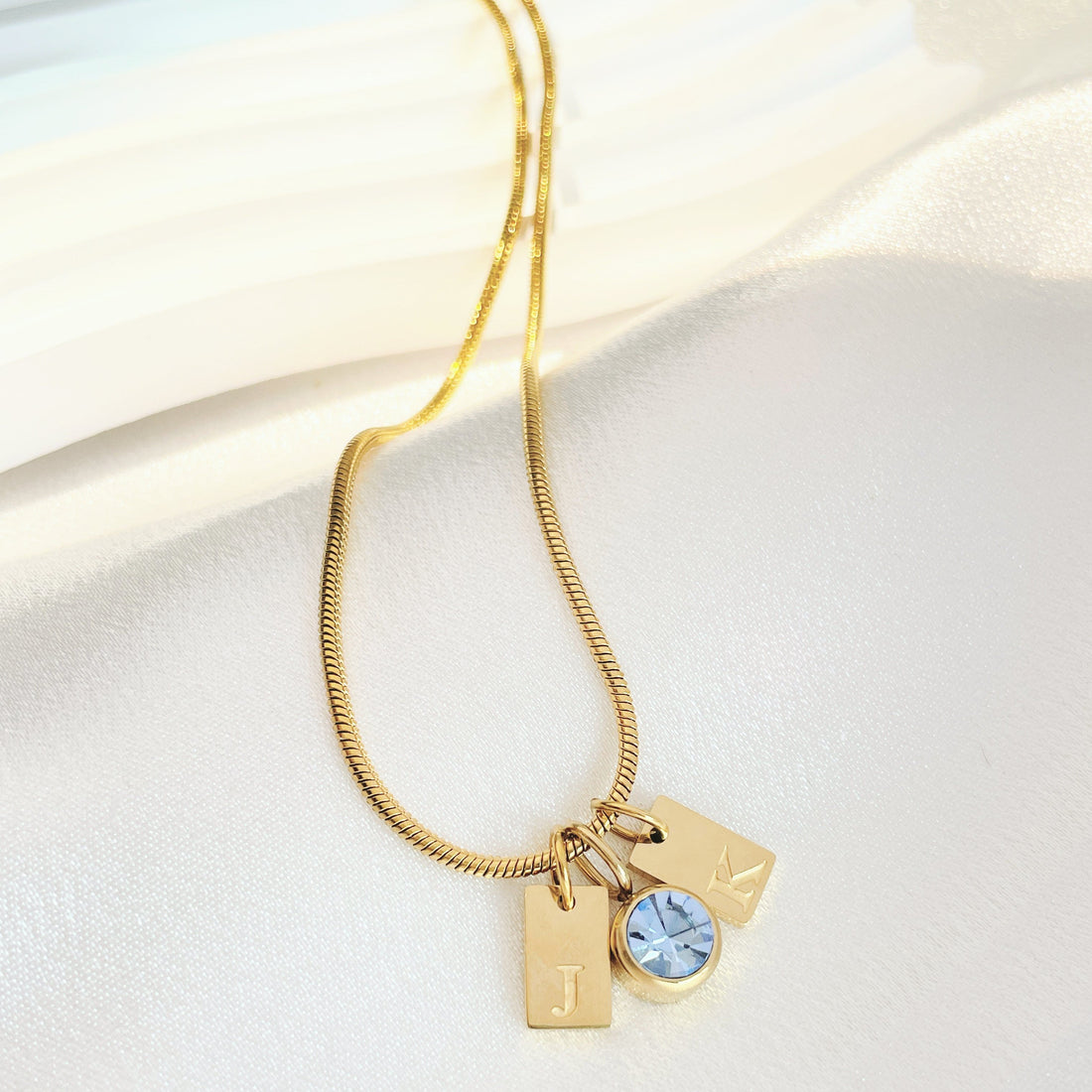 Initial & Birthstone Necklace